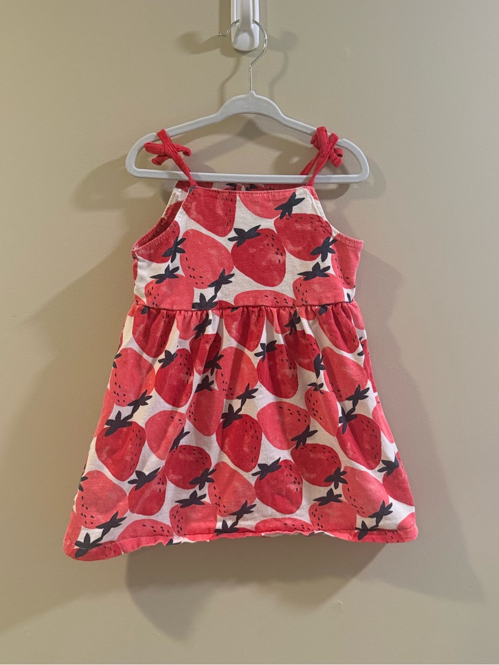 Carter's Red and White Strawberry Tie-Shoulder Sundress
